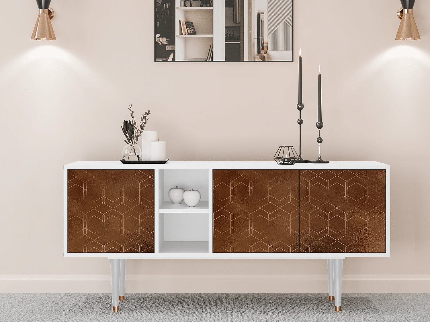 Szafka RTV - 150х69х41 cm - T5 - Chocolate Bar, Biały