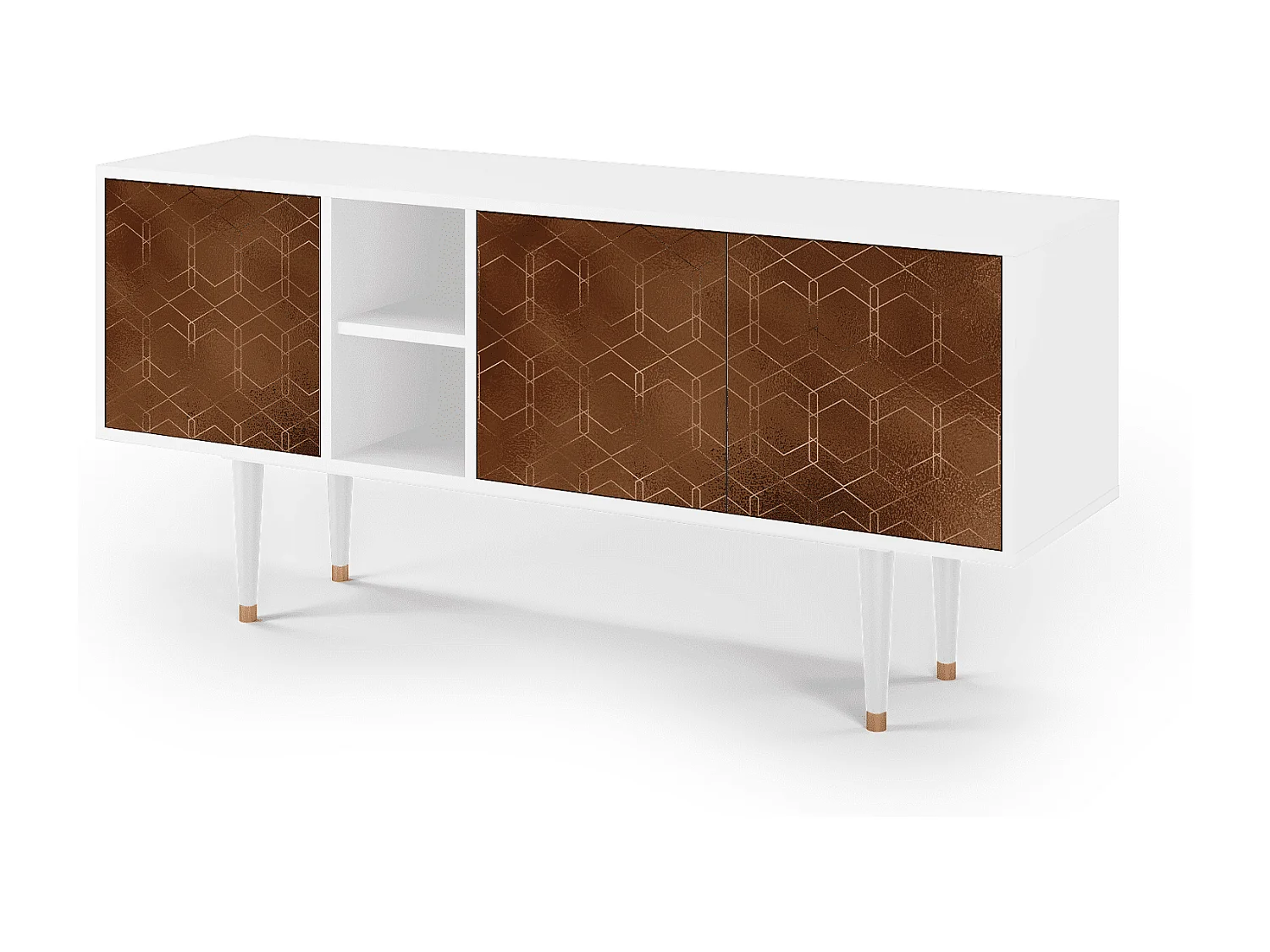 TV-meubel - 150х69х41 cm - T5 - Chocolate Bar, Wit