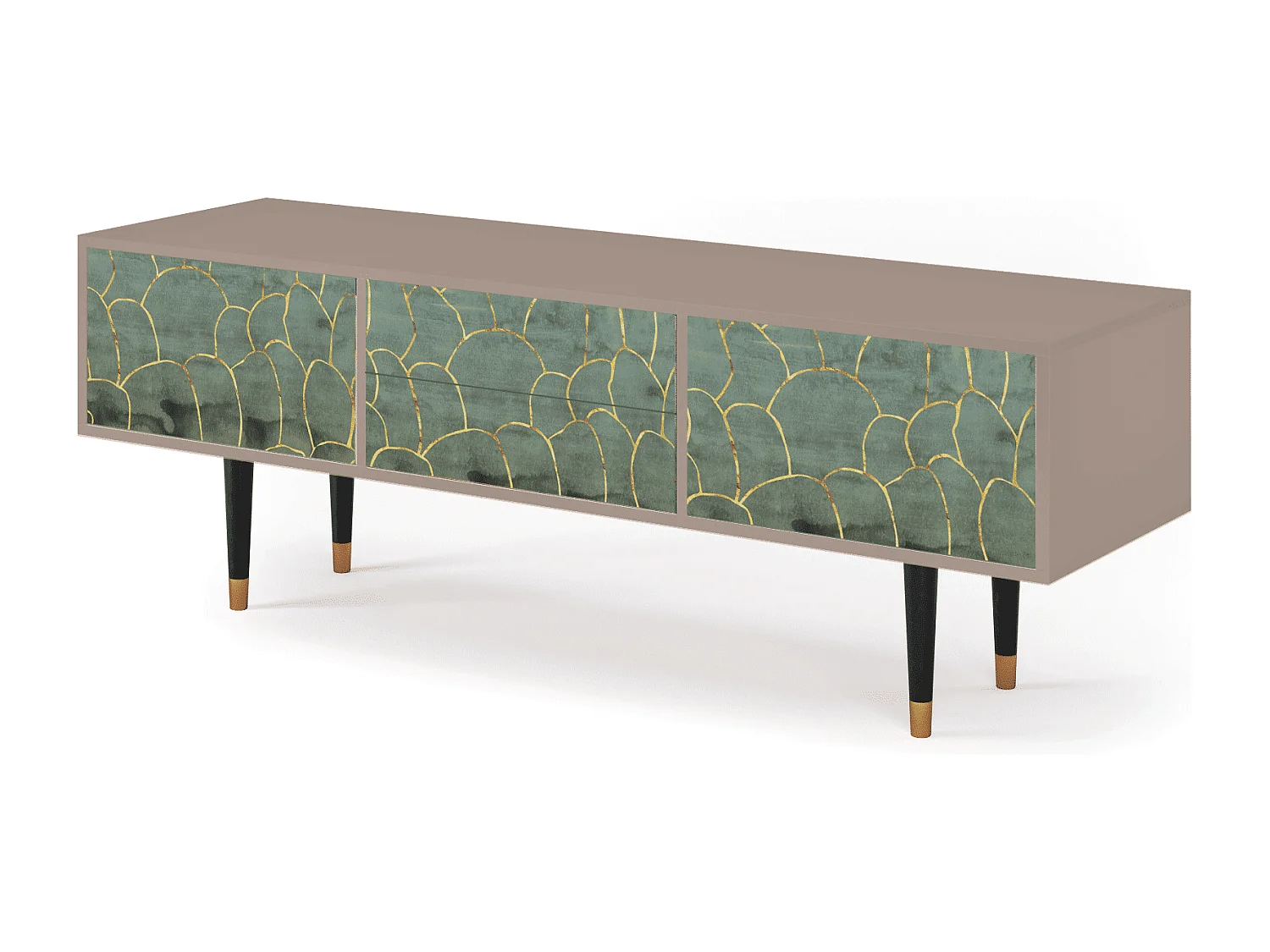 Szafka RTV - 170х59х48 cm - T4 - Magnificent Water Lily, Latte