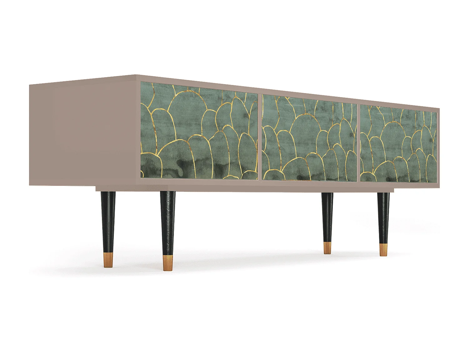 Szafka RTV - 170х59х48 cm - T4 - Magnificent Water Lily, Latte