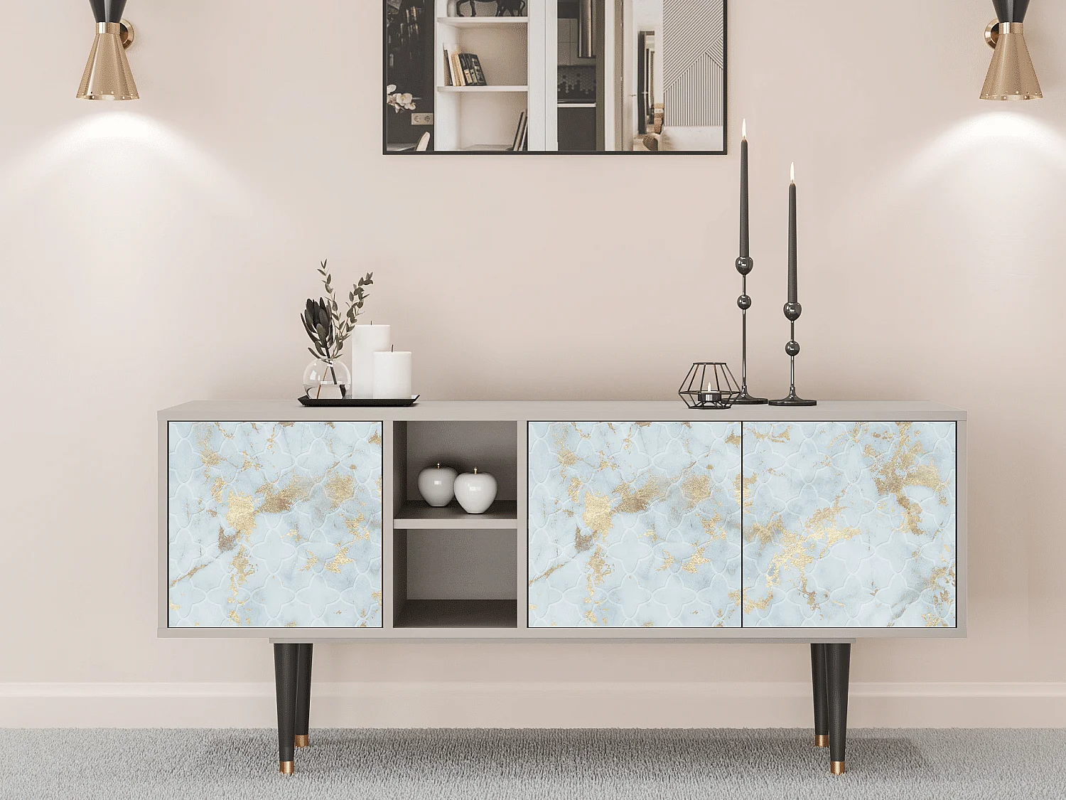 Mobile TV - 150х69х41 cm - T5 - Golden Waves, Sabbia