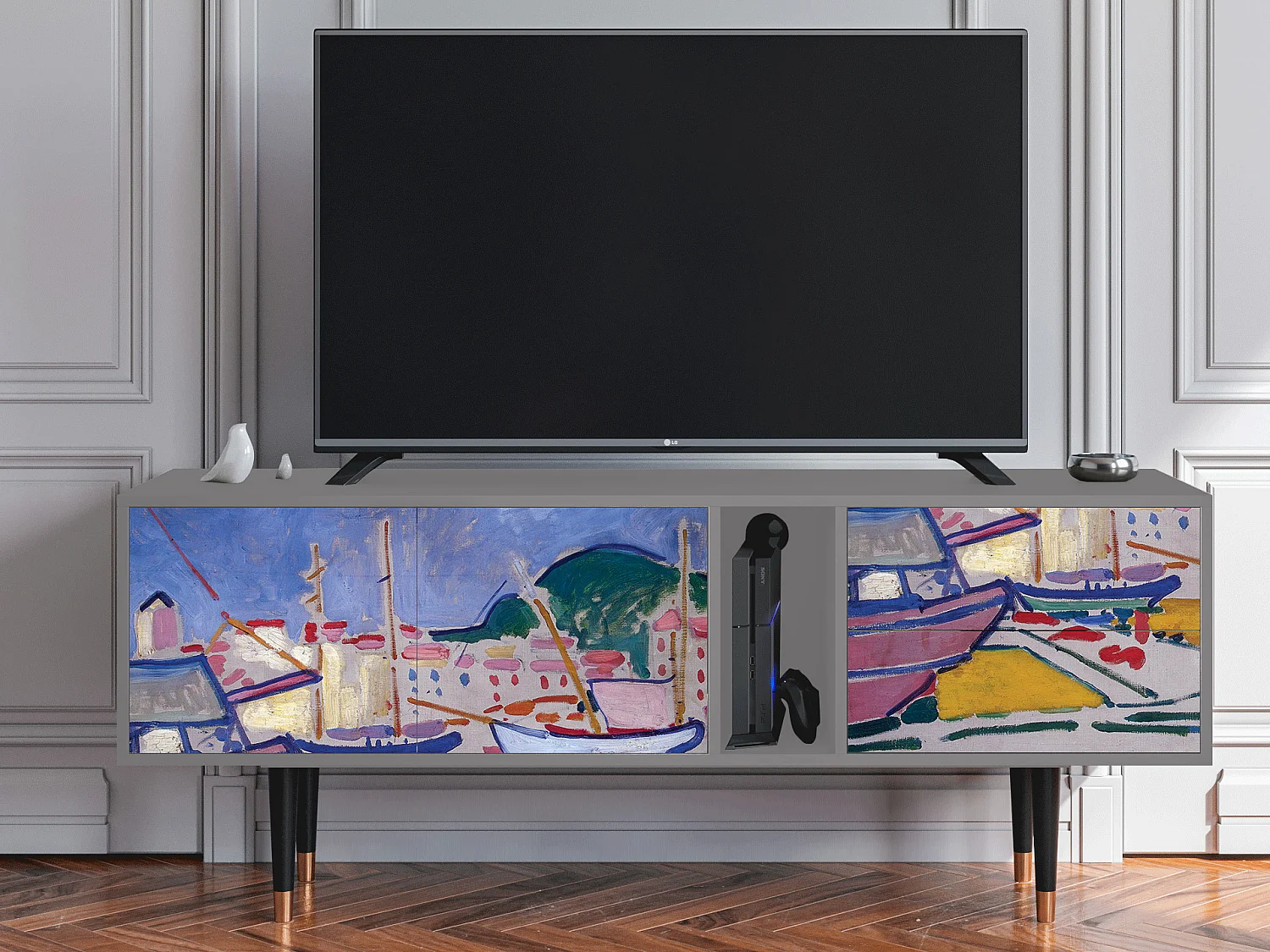 TV-Möbel - 170х69х48 cm - T1 - The Port of Collioure , Grau