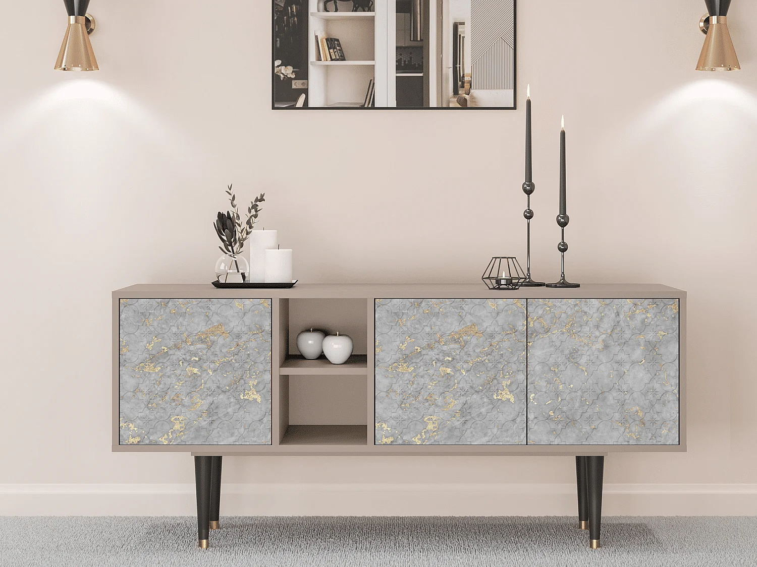 TV-Möbel - 150х69х41 cm - T5 - Mariana Trench, Latte