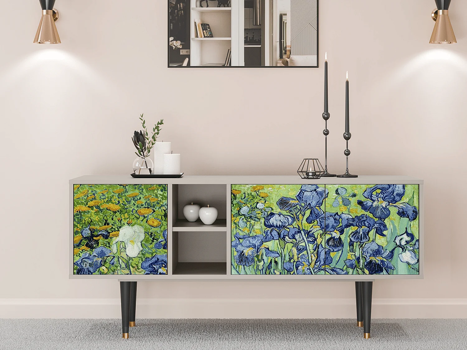 Mobile TV - 150х69х41 cm - T5 - Irises , Sabbia