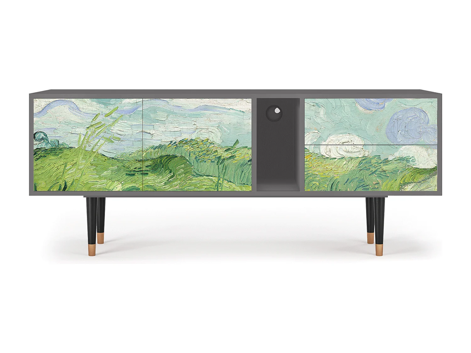 Mobile TV - 170х69х48 cm - T1 - Green Wheat Fields, Grigio