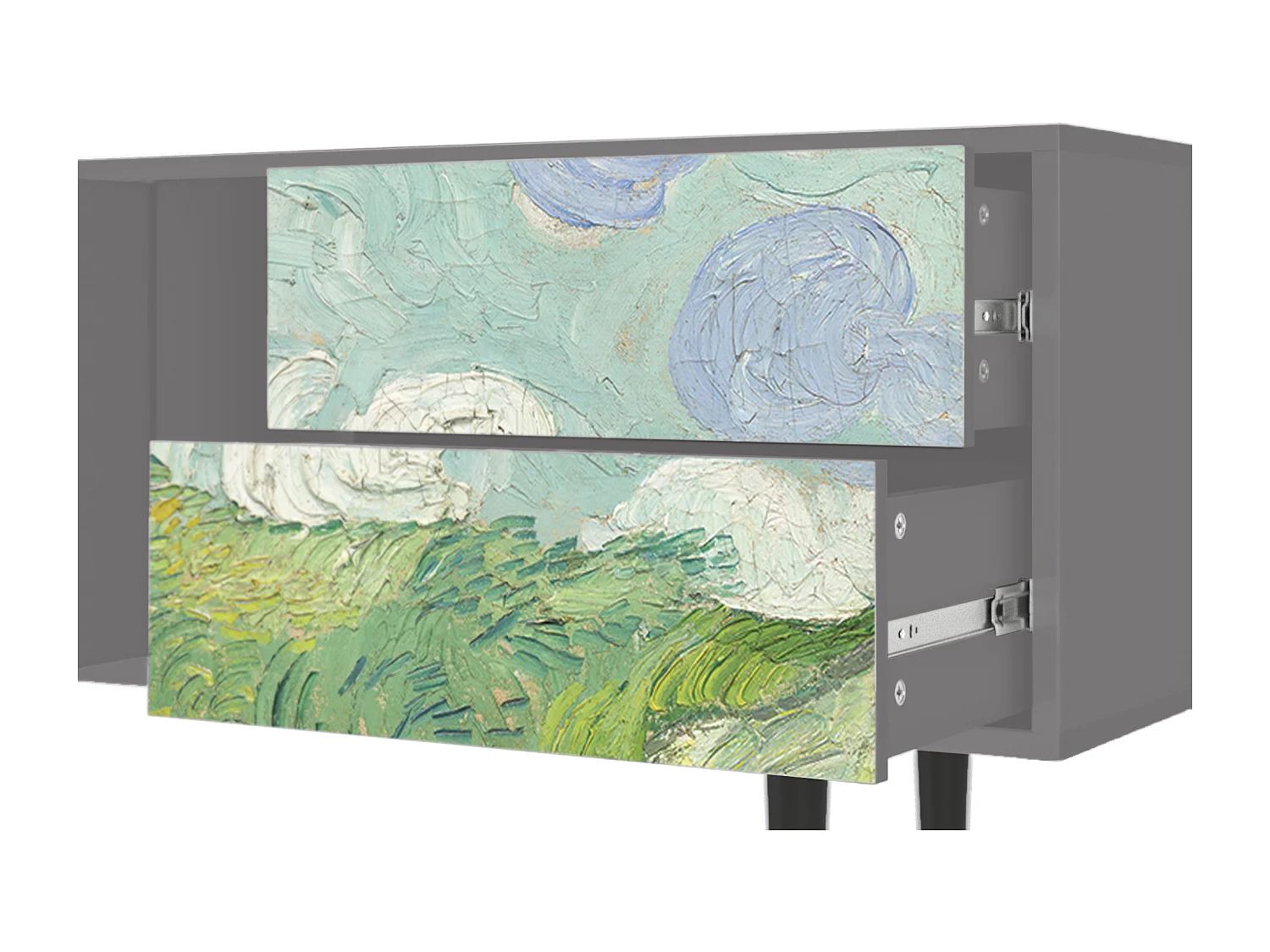 TV-meubel - 170х69х48 cm - T1 - Green Wheat Fields, Grijs