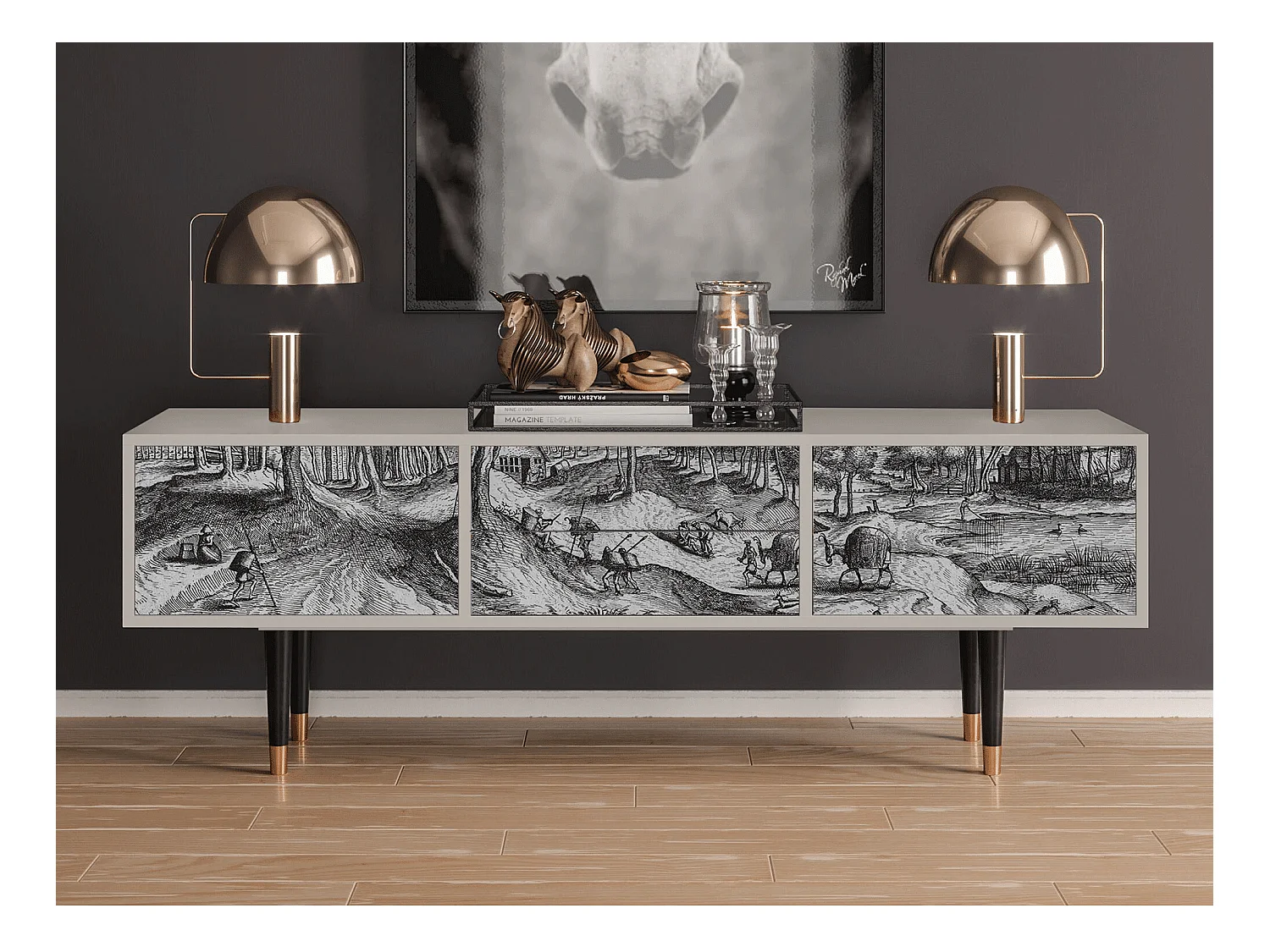 Meuble TV - 170х59х48 cm - T4 - Rusticorum, Sable