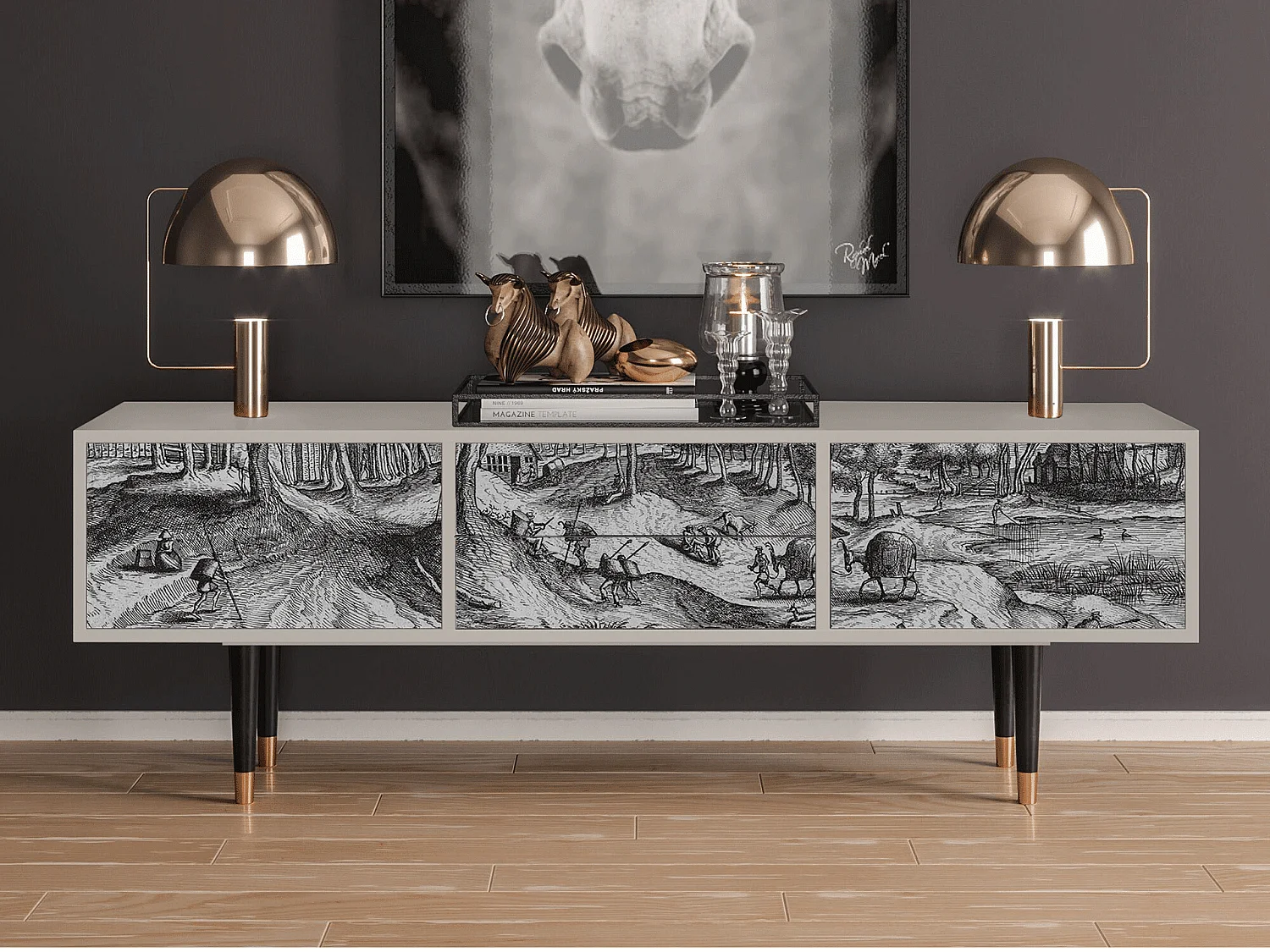 Meuble TV - 170х59х48 cm - T4 - Rusticorum, Sable