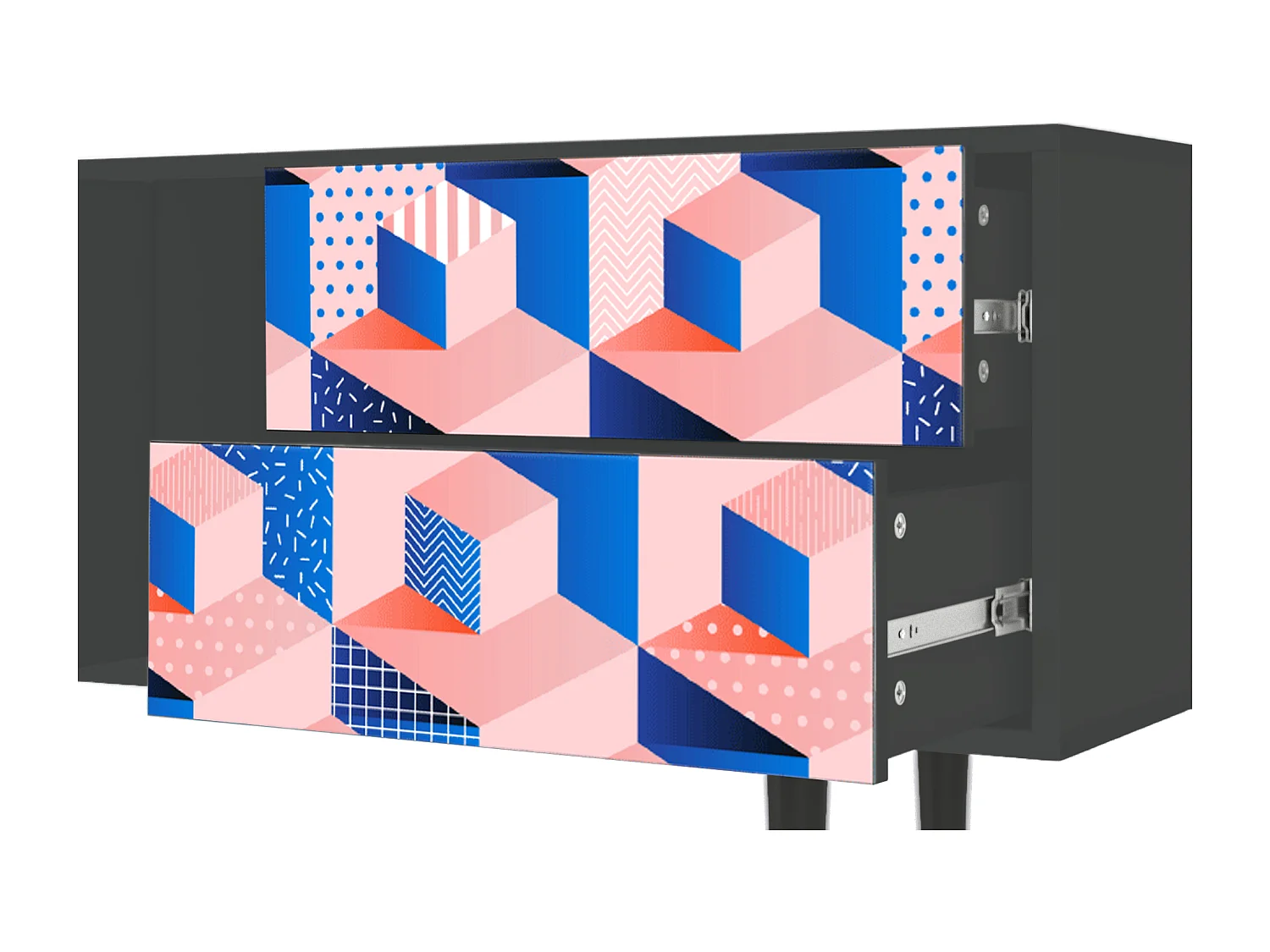 TV-Möbel - 170х69х48 cm - T1 - Pinky Squares, Anthrazit