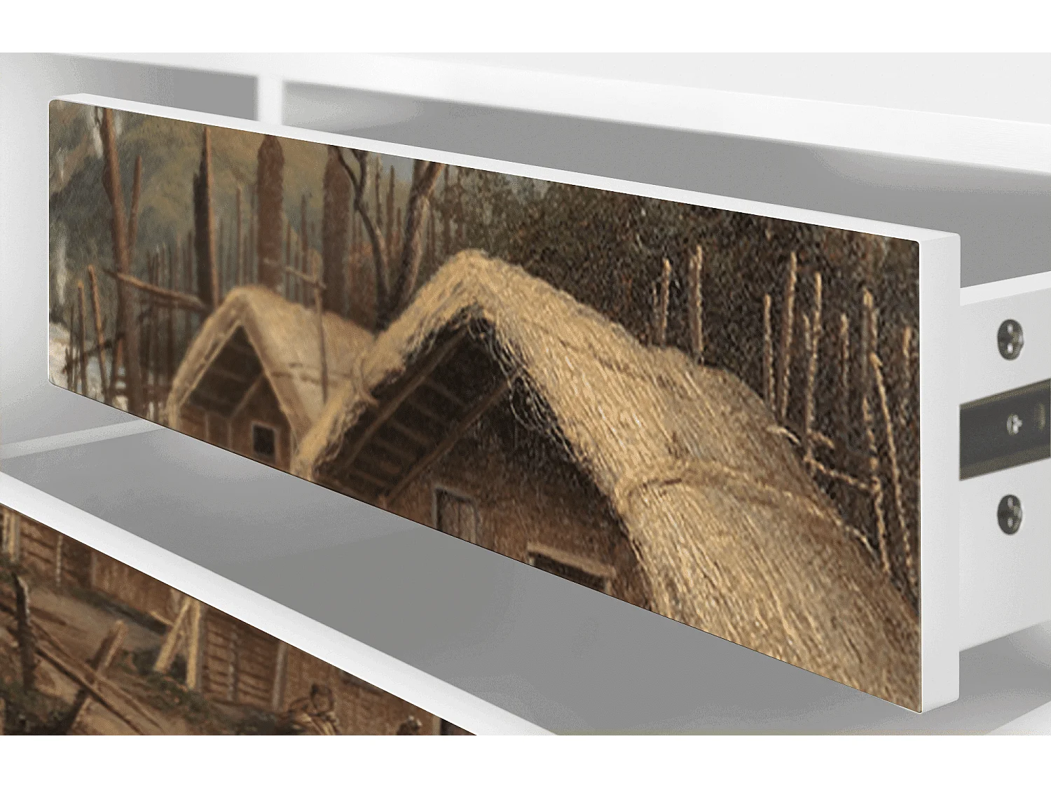 Meuble TV - 170х59х48 cm - T4 - View Across the Plains , Blanc