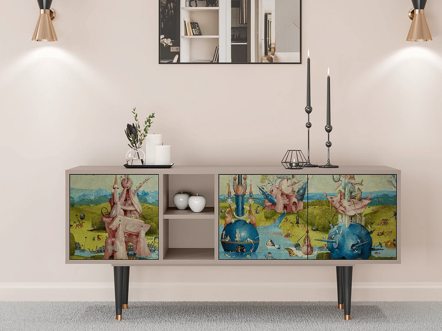 Szafka RTV - 150х69х41 cm - T5 - The Garden 2 by Bosch, Latte