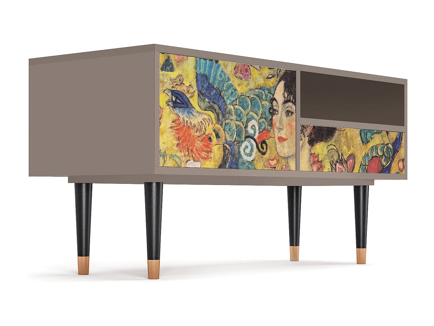 TV-meubel - 115х59х48 cm - T3 - Lady with Fan by Klimt, Latte