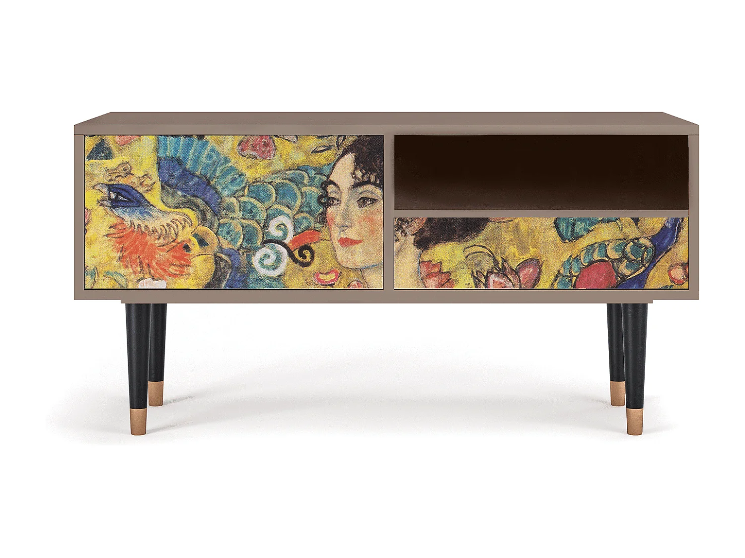 Mobile TV - 115х59х48 cm - T3 - Lady with Fan by Klimt, Latte