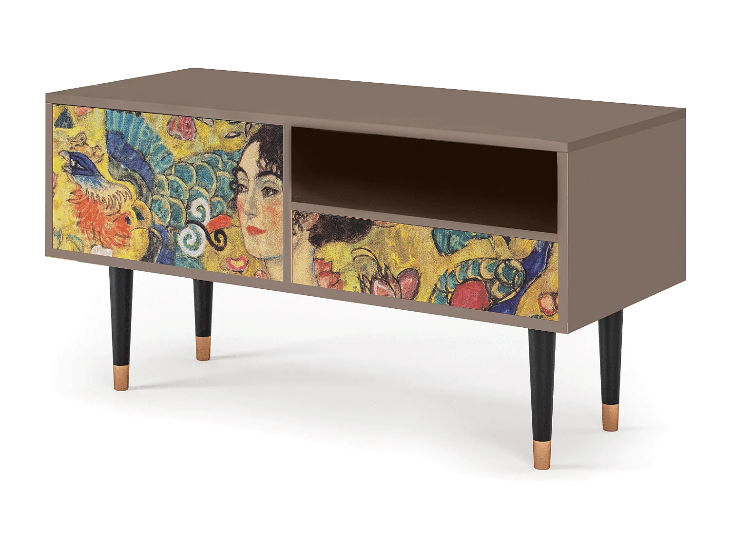 Mobile TV - 115х59х48 cm - T3 - Lady with Fan by Klimt, Latte