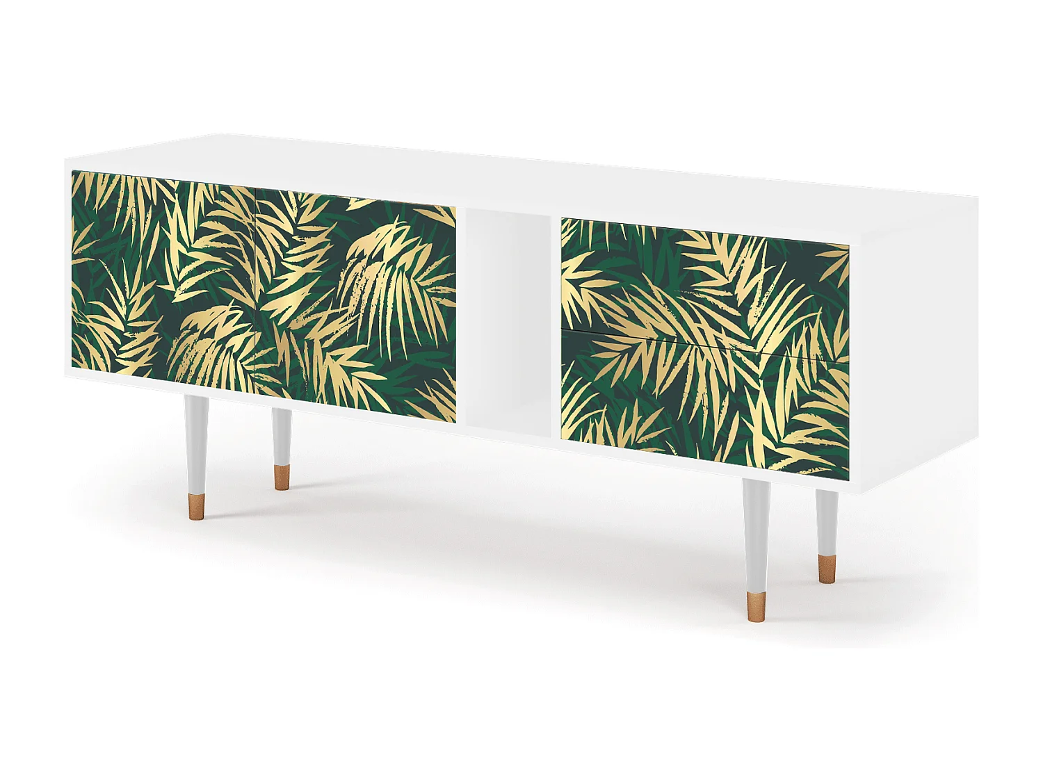 Mueble de TV - 170х69х48 cm - T1 - Sunny Palm Tree, Blanco