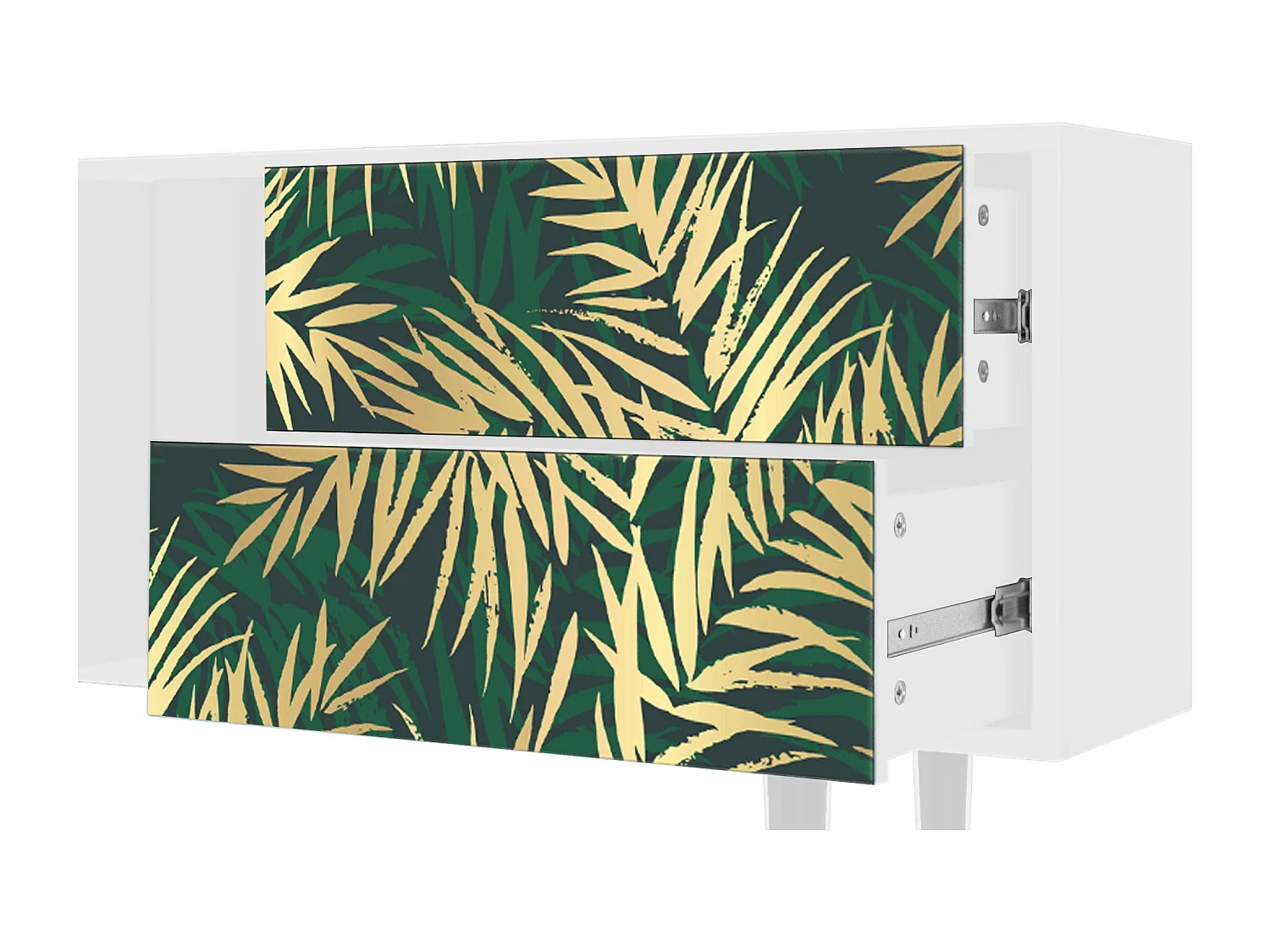 Mueble de TV - 170х69х48 cm - T1 - Sunny Palm Tree, Blanco