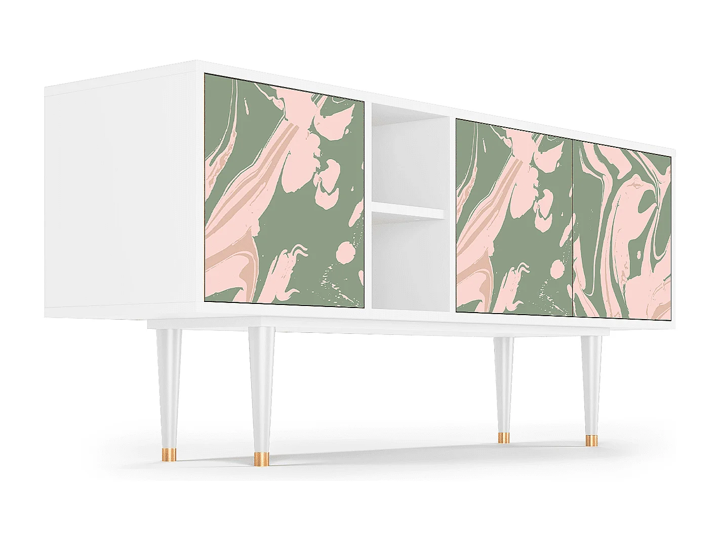 TV-Möbel - 150х69х41 cm - T5 - Aquarelle, Weiß