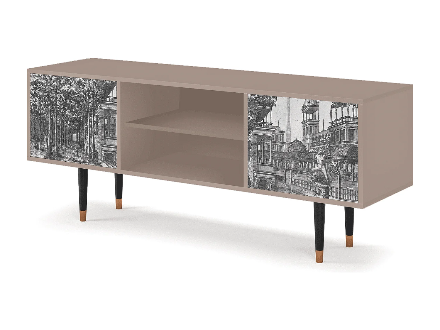 Mueble de TV - 170х69х48 cm - T2 - View of the Piazza, Latte