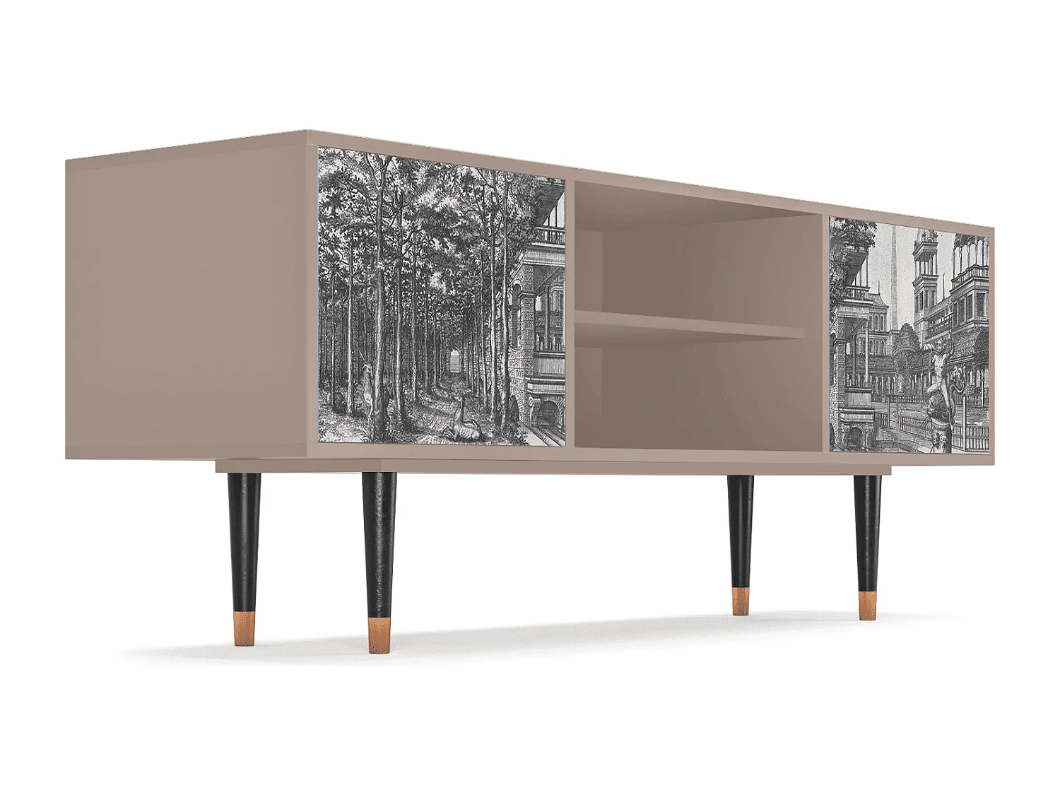 Meuble TV - 170х69х48 cm - T2 - View of the Piazza, Latte