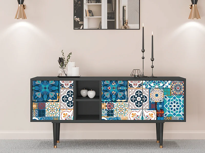 Mobile TV - 150х69х41 cm - T5 - Moroccan Market, Antracite