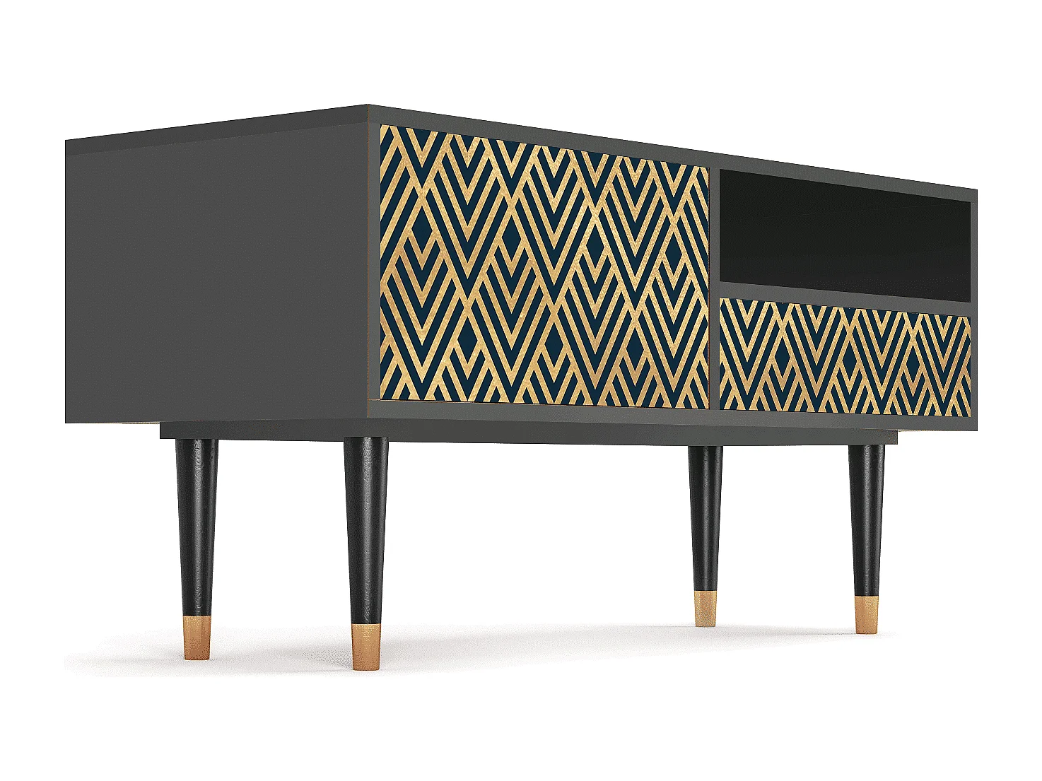 Mueble de TV - 115х59х48 cm - T3 - Egypt Triangles, Antracita