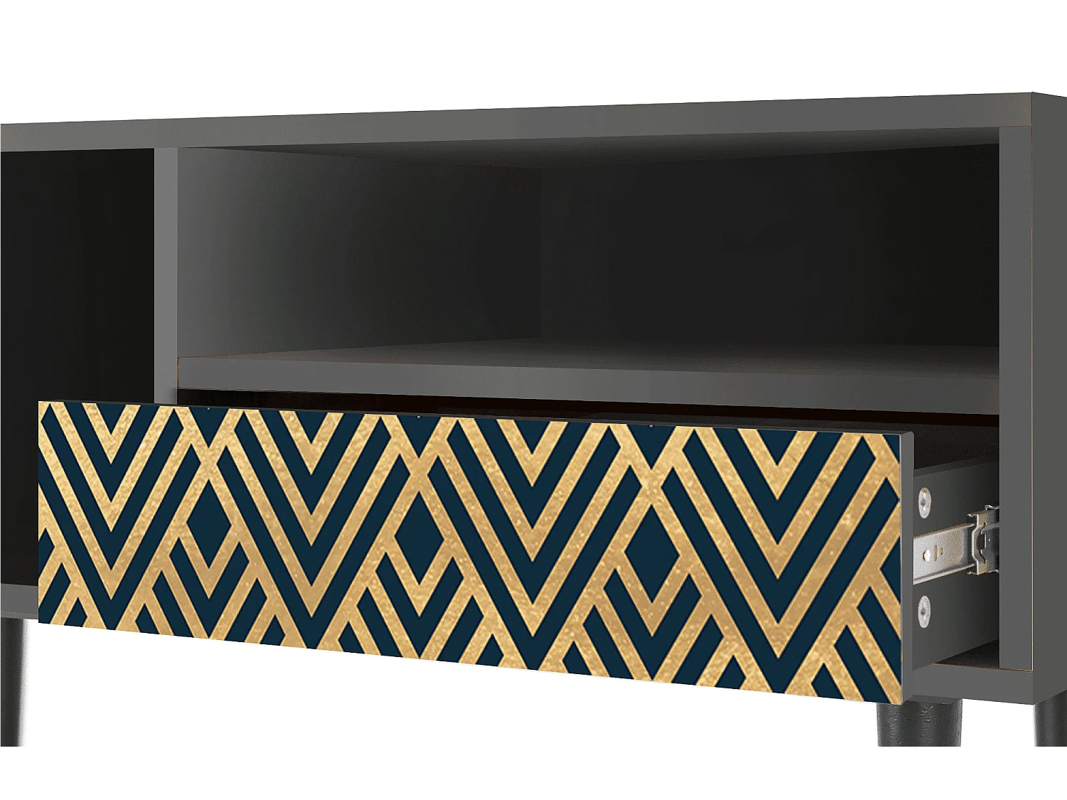 Mueble de TV - 115х59х48 cm - T3 - Egypt Triangles, Antracita