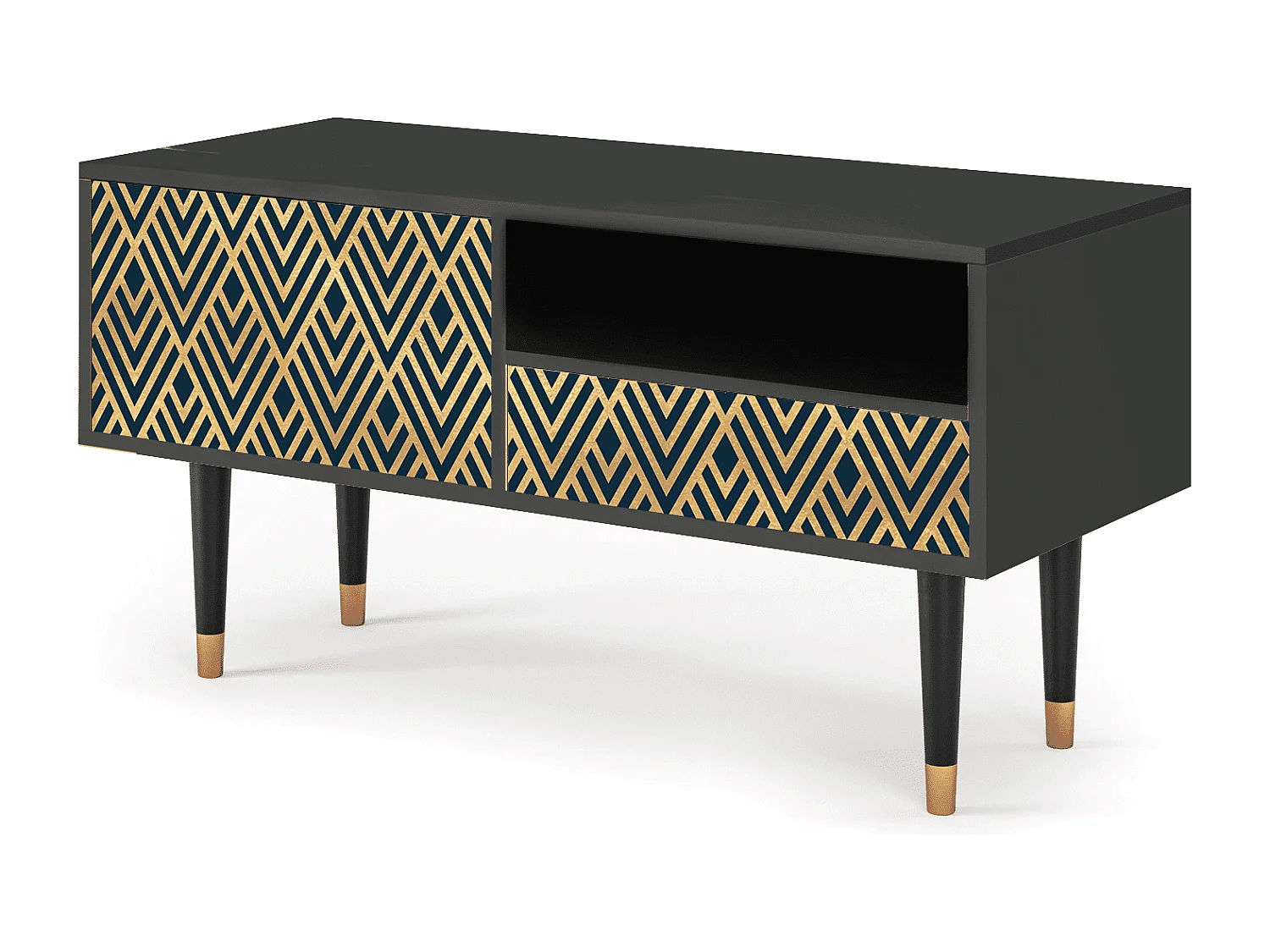 Szafka RTV - 115х59х48 cm - T3 - Egypt Triangles, Antracyt