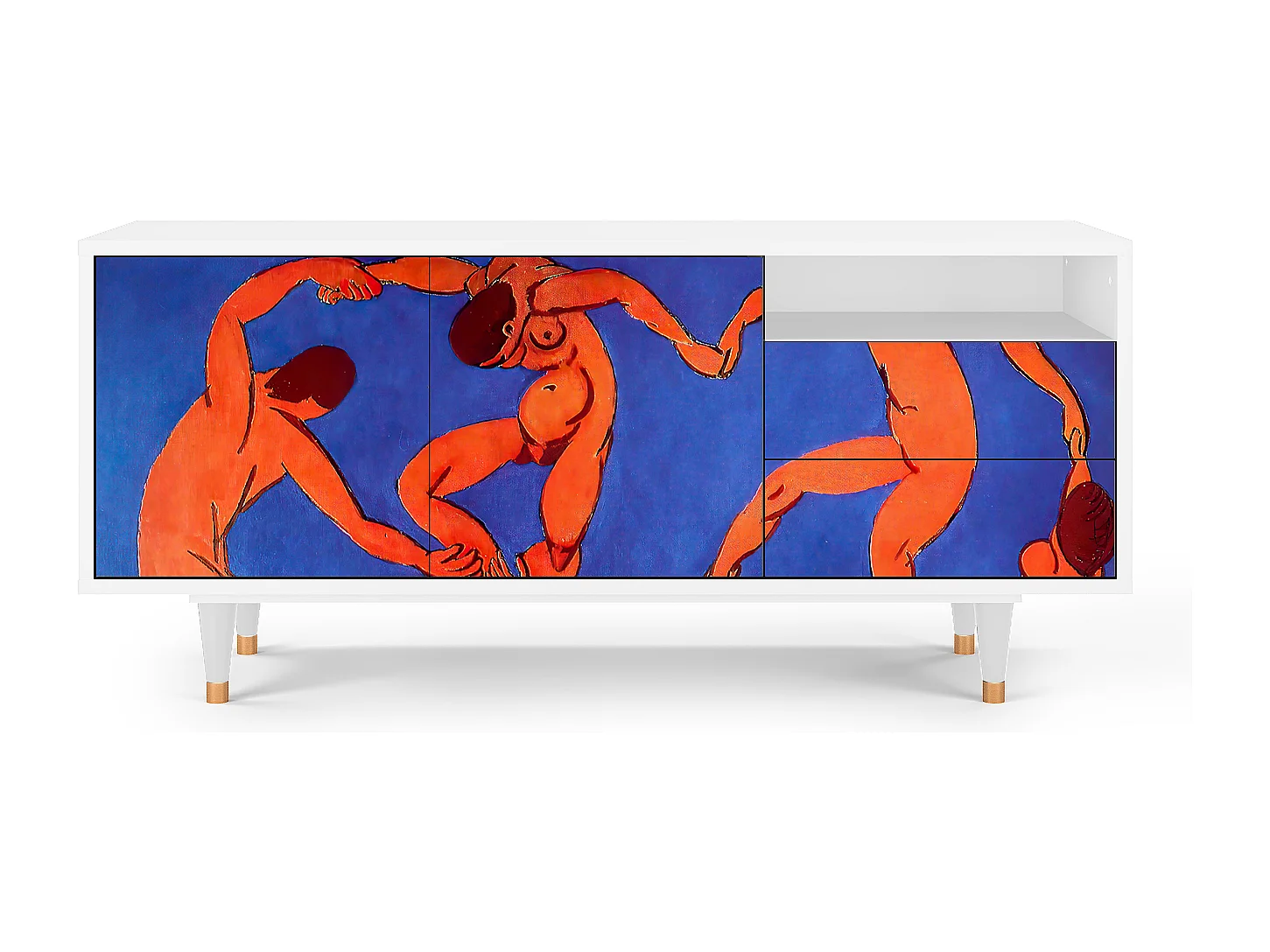 Szafka RTV - 125х56х41 cm - T7 - The Dance by Matisse , Biały
