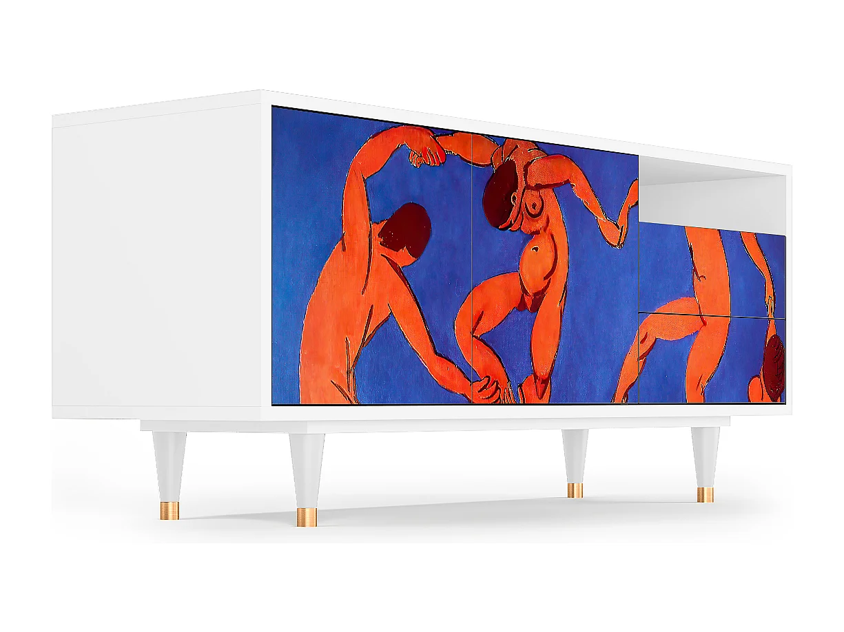 Szafka RTV - 125х56х41 cm - T7 - The Dance by Matisse , Biały