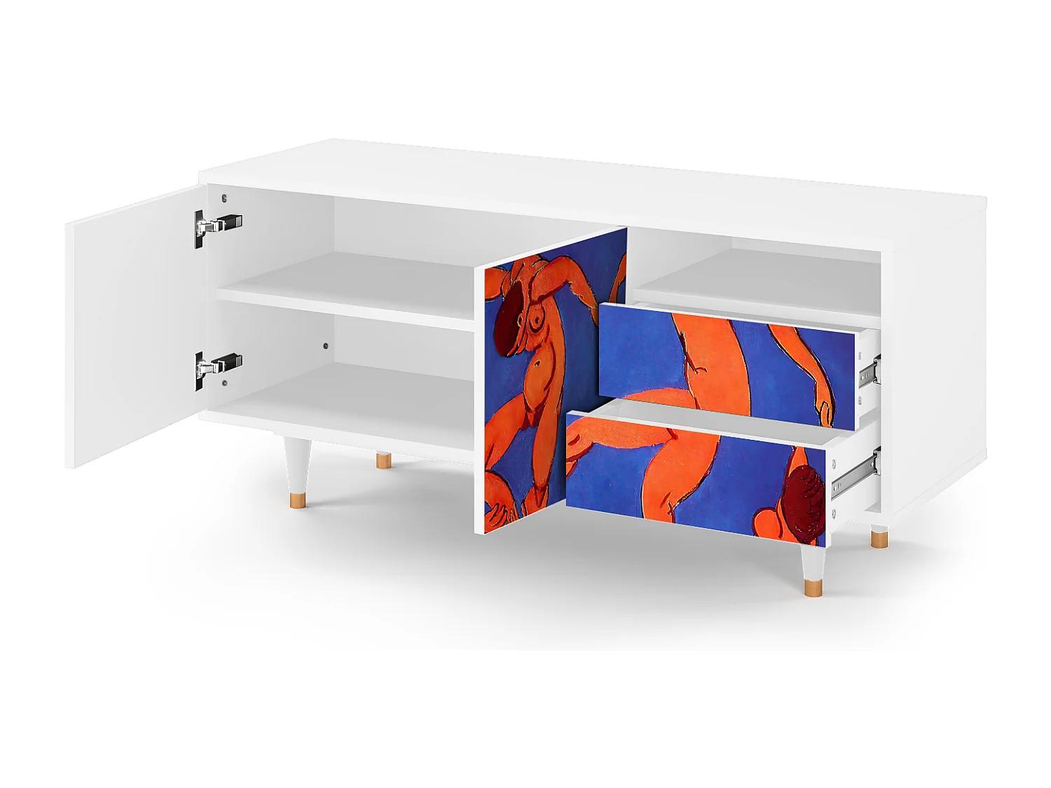 Szafka RTV - 125х56х41 cm - T7 - The Dance by Matisse , Biały