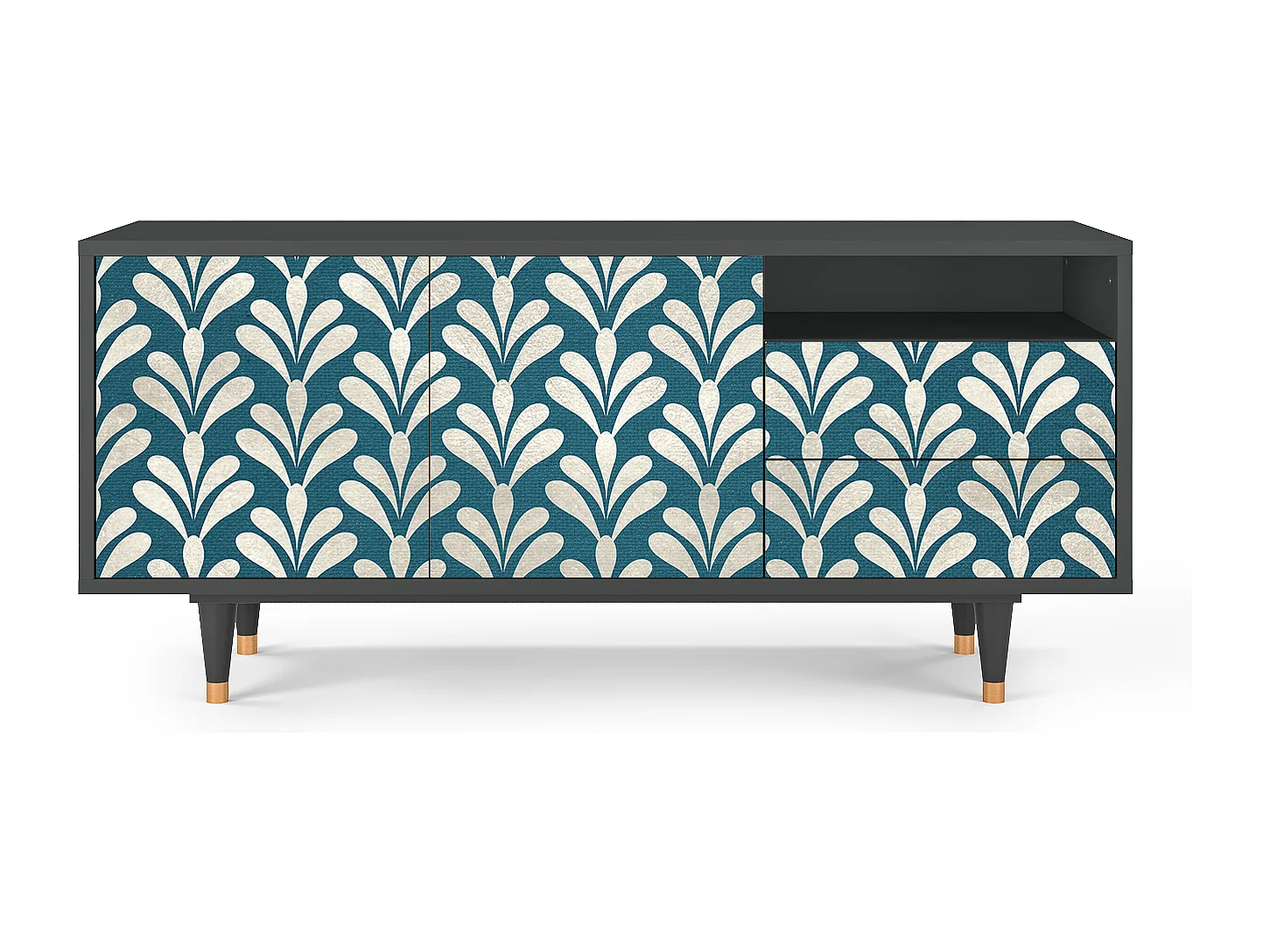 Meuble TV - 125х56х41 cm - T7 - Milky Tears, Anthracite