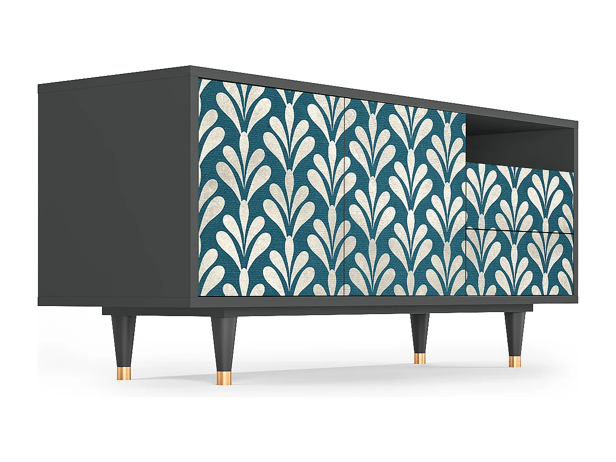 Meuble TV - 125х56х41 cm - T7 - Milky Tears, Anthracite