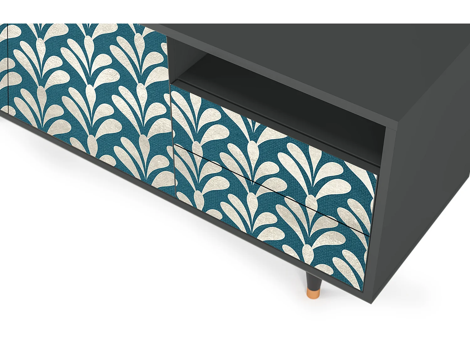 Meuble TV - 125х56х41 cm - T7 - Milky Tears, Anthracite