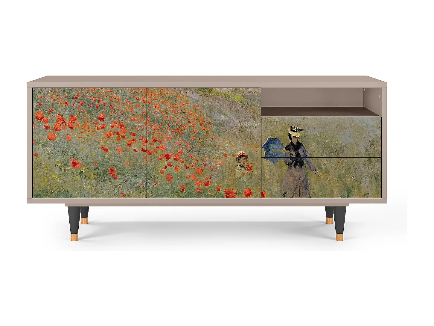 TV-meubel - 125х56х41 cm - T7 - The Poppy Field   , Latte