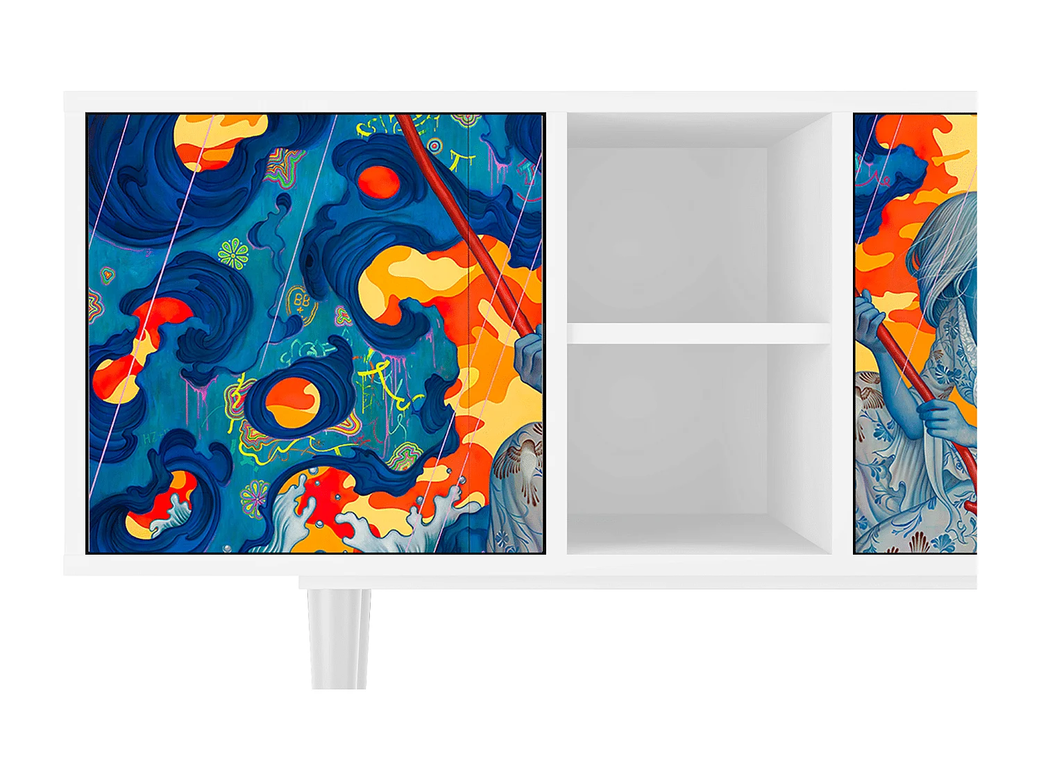 Mobile TV - 150х69х41 cm - T5 - The Girl - James Jean, Bianco