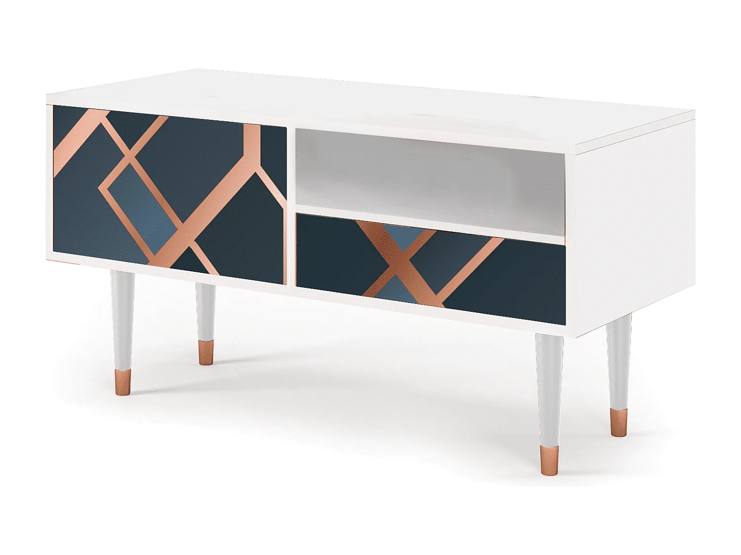 Meuble TV - 115х59х48 cm - T3 - Ashy 1920', Blanc