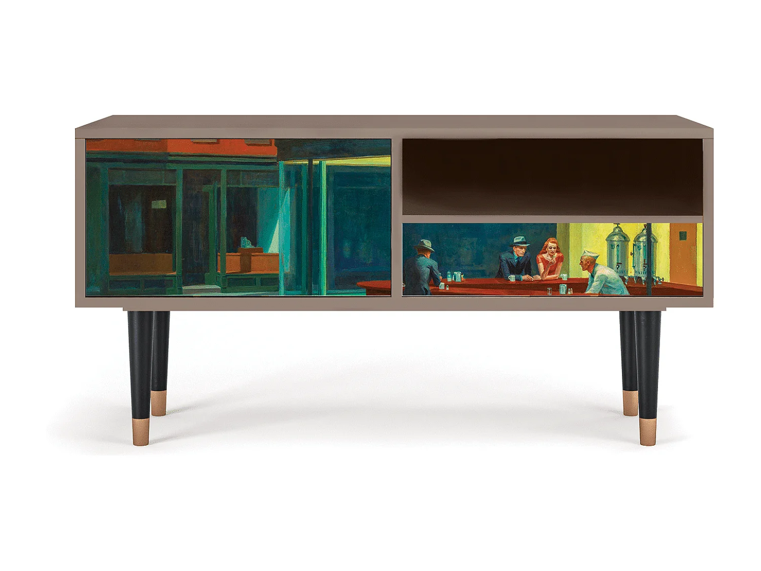 TV-Möbel - 115х59х48 cm - T3 - Nighthawks by Hopper, Latte