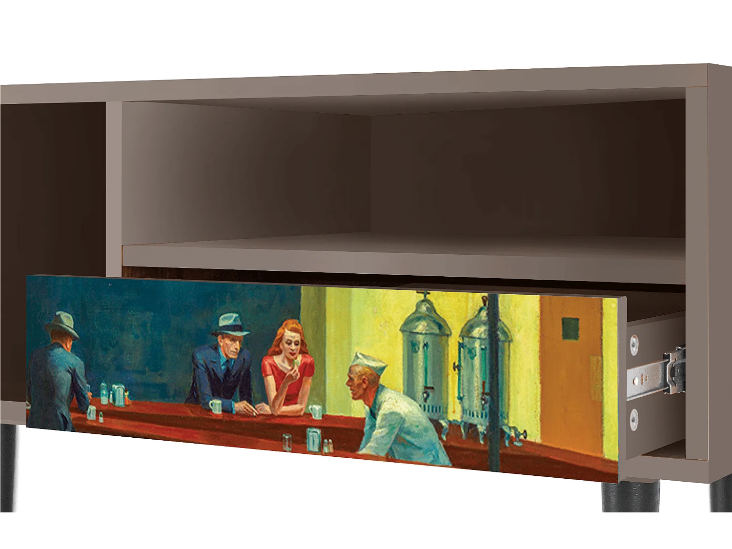 TV-Möbel - 115х59х48 cm - T3 - Nighthawks by Hopper, Latte