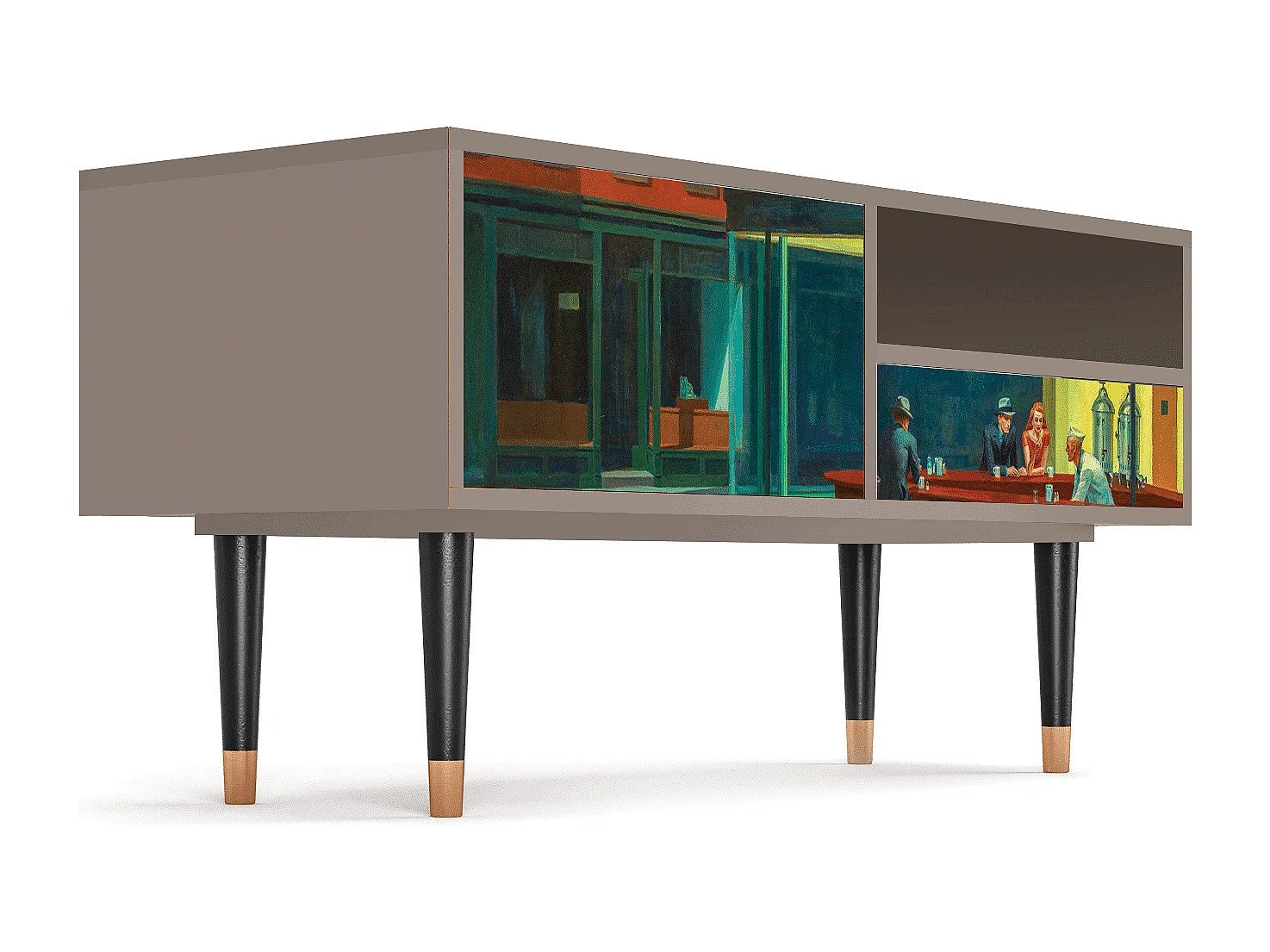 Szafka RTV - 115х59х48 cm - T3 - Nighthawks by Hopper, Latte