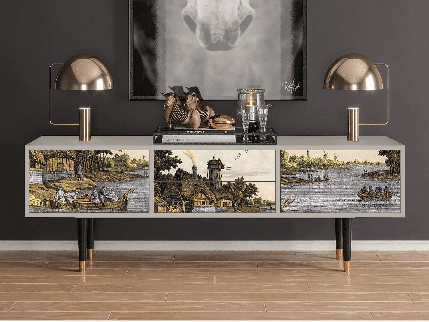 Meuble TV - 170х59х48 cm - T4 - Mill along a River, Sable