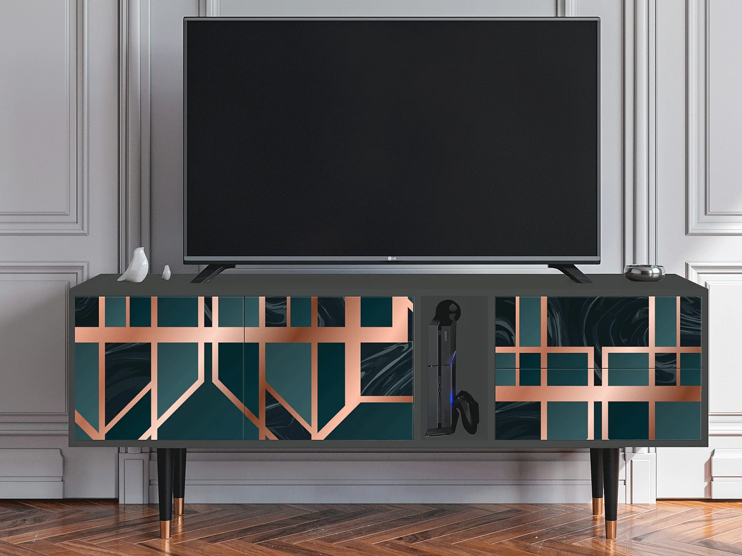 Meuble TV - 170х69х48 cm - T1 - Emerald Metro, Anthracite
