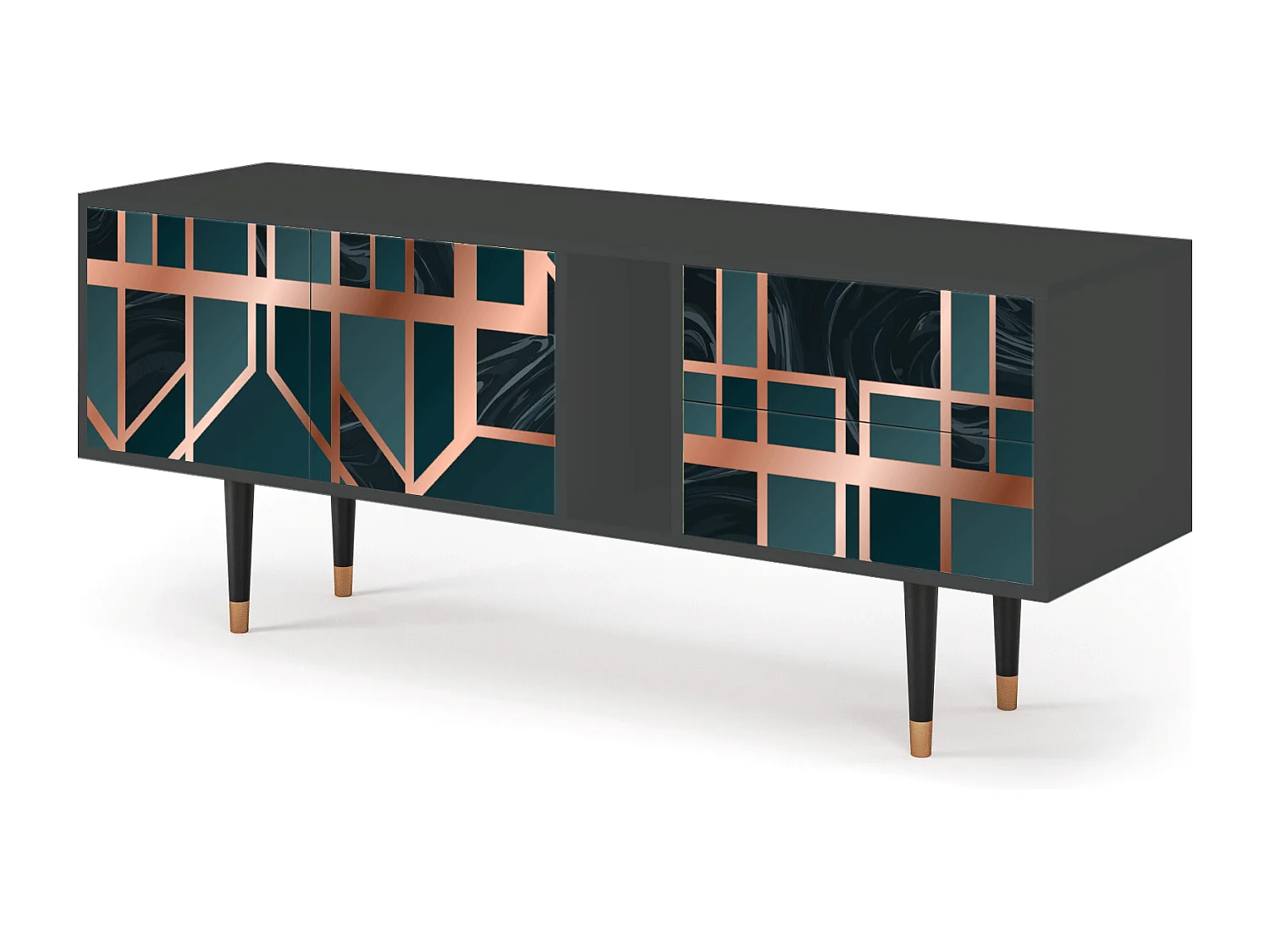 Meuble TV - 170х69х48 cm - T1 - Emerald Metro, Anthracite