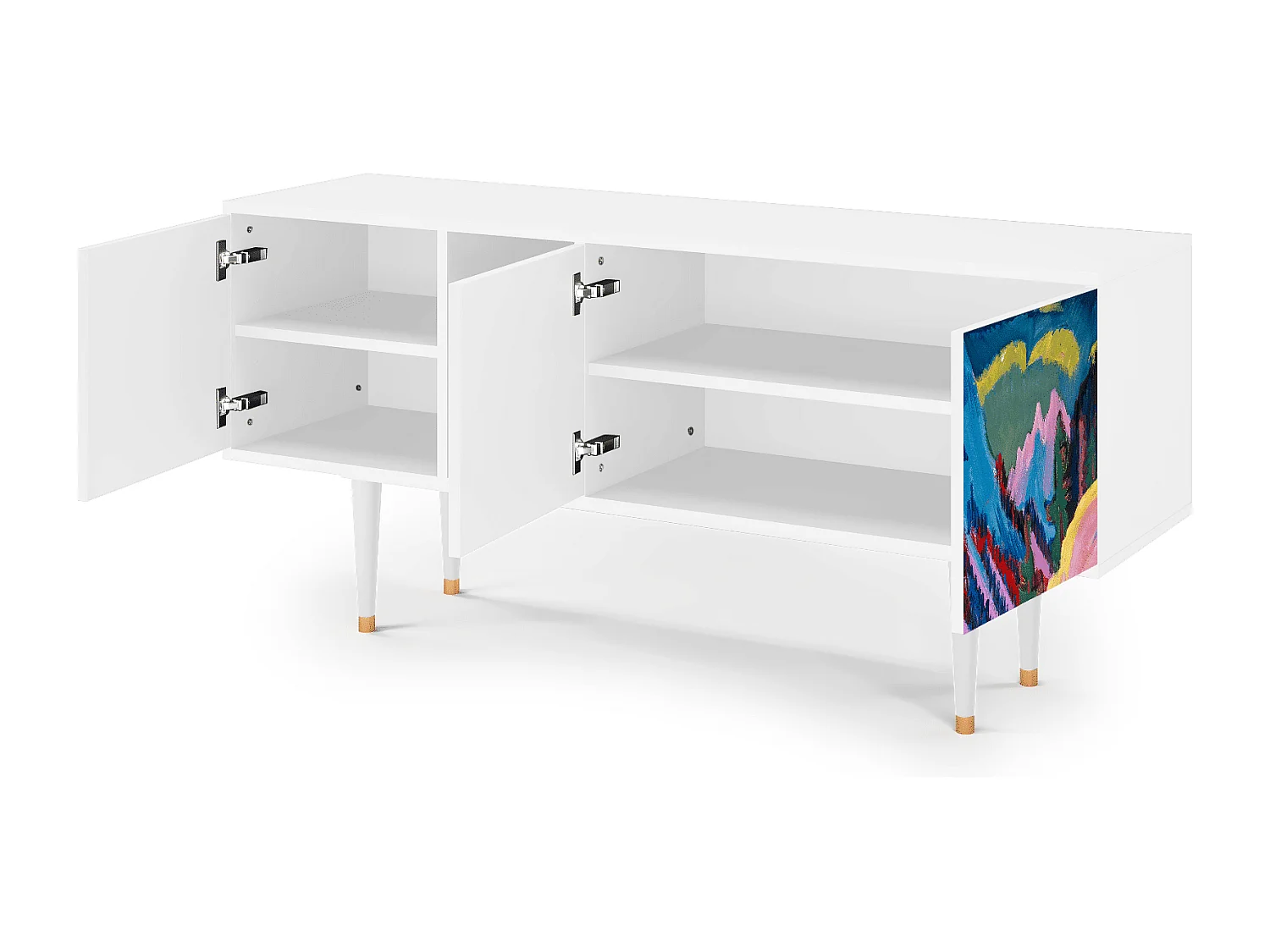 Meuble TV - 150х69х41 cm - T5 - Davos Winter, Blanc