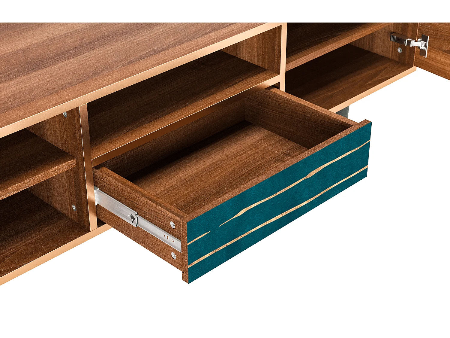 Meuble TV - 170х59х41 cm - T6 - Ocean Drive, Noyer