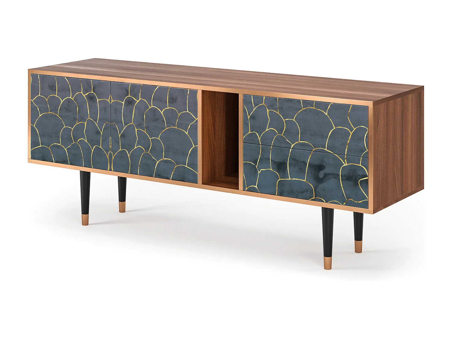 Mueble de TV - 170х69х48 cm - T1 - Blue Lagoon, Nogueira