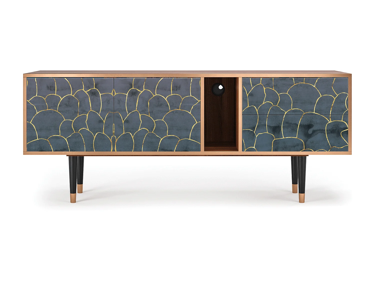 Meuble TV - 170х69х48 cm - T1 - Blue Lagoon, Noyer