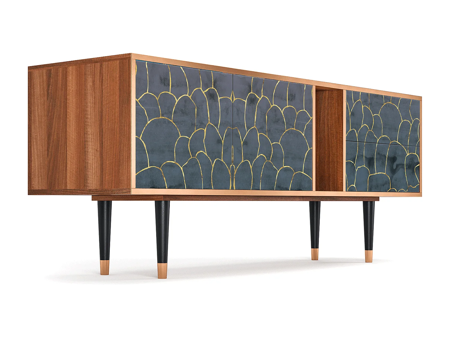 Meuble TV - 170х69х48 cm - T1 - Blue Lagoon, Noyer