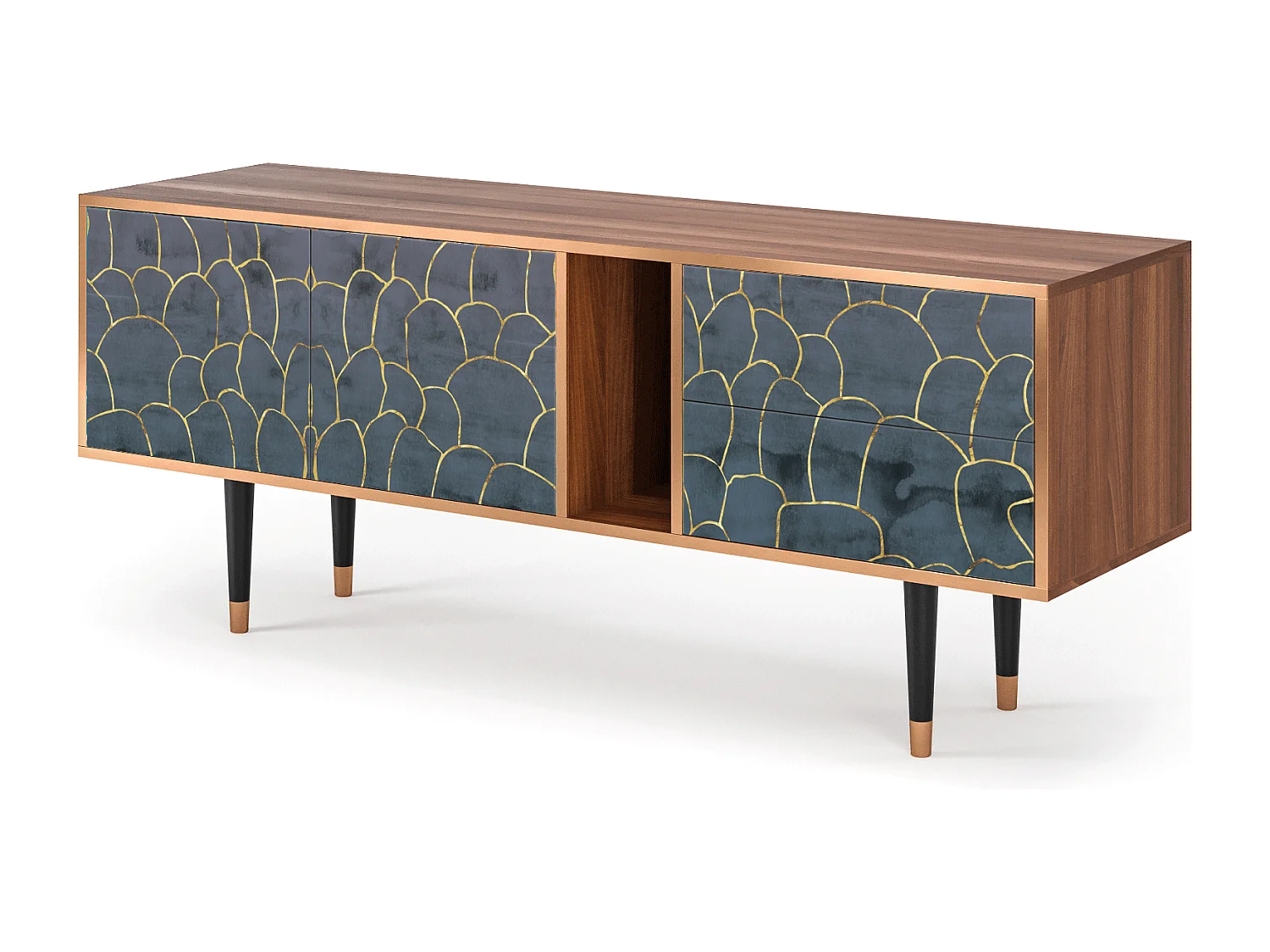 Mobile TV - 170х69х48 cm - T1 - Blue Lagoon, Noce