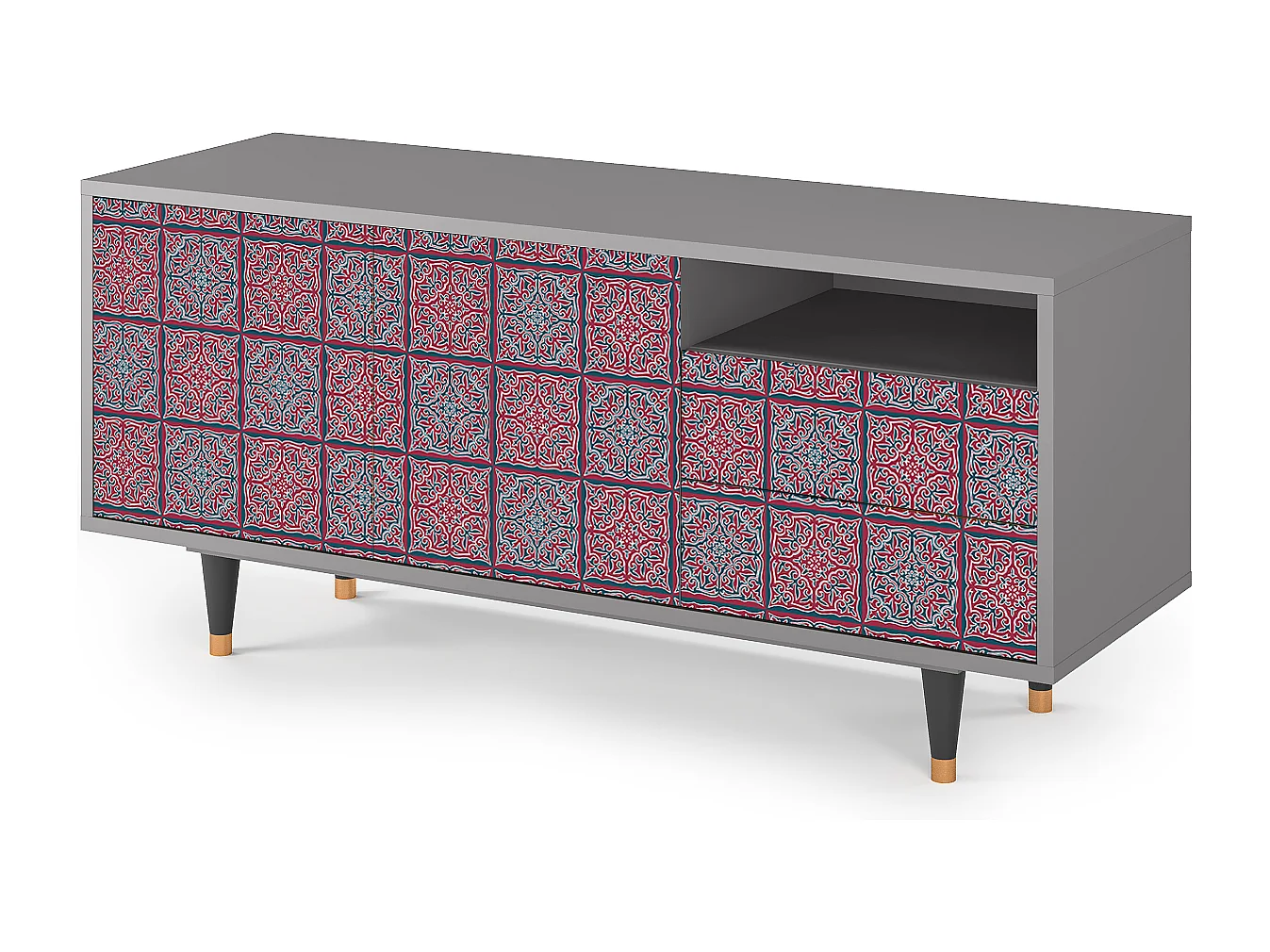 Mobile TV - 125х56х41 cm - T7 - Riviera Mosaic, Grigio