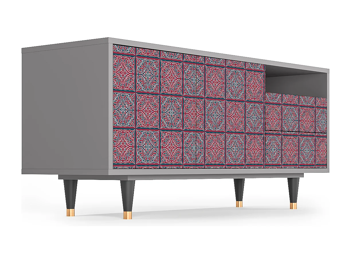 Mobile TV - 125х56х41 cm - T7 - Riviera Mosaic, Grigio